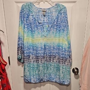 Catherines Blue and Green Tunic Top